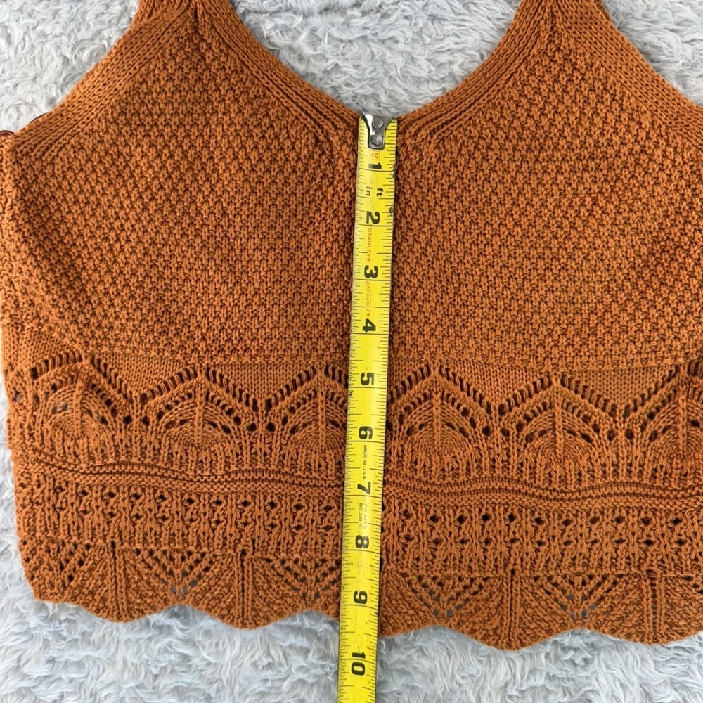 NWT Ultra Flirt Knit Festival Crop Top Small Brown Crochet Lace Coquette Y2K - Picture 8 of 11